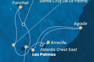 Španělsko, Portugalsko, Maroko z Las Palmas na lodi Costa Fortuna