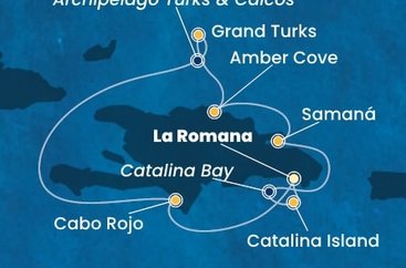 Dominikánská republika, Zámořské území Velké Británie z La Romany na lodi Costa Pacifica