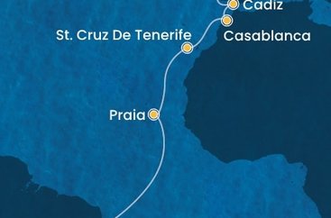 Brazílie, Kapverdy, Španělsko, Maroko, Portugalsko z Maceia na lodi Costa Diadema