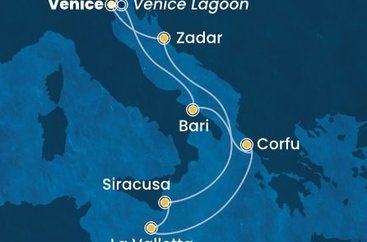 Itálie, Řecko, Malta, Chorvatsko z Marghery na lodi Costa Deliziosa