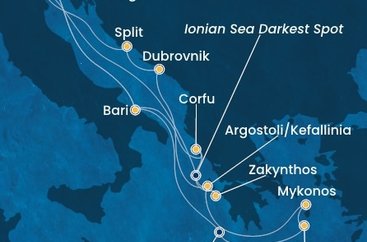 Itálie, Řecko, Chorvatsko z Marghery na lodi Costa Deliziosa Itálie, Řecko, Chorvatsko z Marghery na lodi Costa Deliziosa