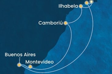 Brazílie, Argentina, Uruguay z Rio de Janeira na lodi Costa Favolosa