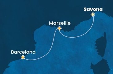 Itálie, Francie, Španělsko ze Savony na lodi Costa Fascinosa
