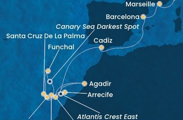 Itálie, Francie, Španělsko, Maroko, Portugalsko ze Savony na lodi Costa Fortuna