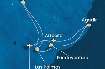Španělsko, Maroko, Portugalsko z Tenerife na lodi Costa Fortuna