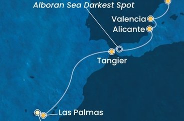 Španělsko, Maroko,  z Tenerife na lodi Costa Toscana