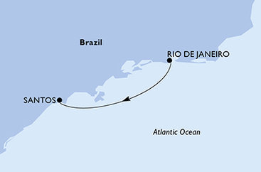 Brazílie z Rio de Janeira na lodi MSC Lirica