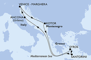 Itálie, Černá Hora, Řecko na lodi MSC Lirica