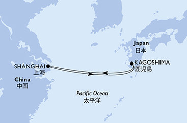 Čína, Japonsko ze Šanghaje na lodi MSC Bellissima