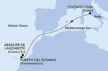 Itálie, Španělsko z Civitavecchia na lodi MSC Fantasia