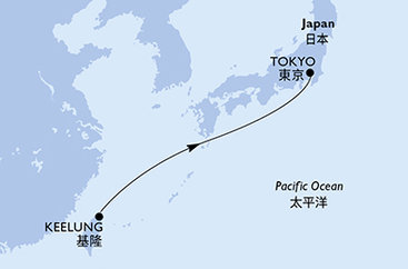 Tchaj-wan, Japonsko z Keelungu (Taipeje) na lodi MSC Bellissima