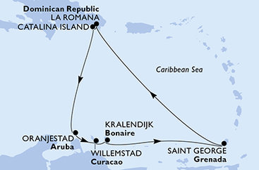 Dominikánská republika, Aruba, Curacao, Bonaire, Grenada z La Romany na lodi MSC Opera