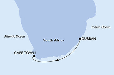 Jihoafrická republika z Durbanu na lodi MSC Armonia