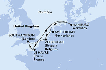 Německo, Nizozemsko, Belgie, Francie, Velká Británie z Hamburku na lodi MSC Preziosa Německo, Nizozemsko, Belgie, Francie, Velká Británie z Hamburku na lodi MSC Preziosa