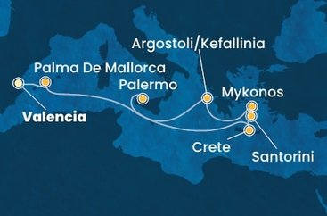 Španělsko, Řecko, Itálie z Valencie na lodi Costa Pacifica