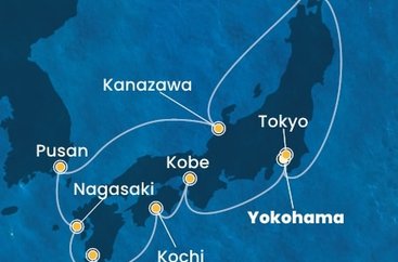Japonsko, Jižní Korea z Yokohami na lodi Costa Serena