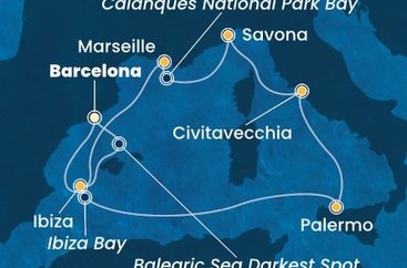 Španělsko, Itálie, Francie z Barcelony na lodi Costa Smeralda