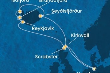 Německo, Scrabster, Island, Velká Británie z Hamburku na lodi Costa Favolosa
