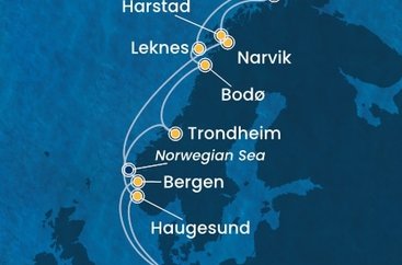 Německo, Norsko z Hamburku na lodi Costa Favolosa