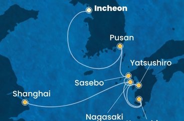 Jižní Korea, Japonsko, Čína ze Soulu na lodi Costa Serena