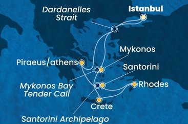 Turecko, Řecko,  z Istanbulu na lodi Costa Pacifica