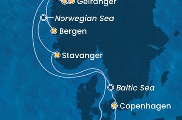 Německo, Dánsko, Norsko z Kielu na lodi Costa Diadema
