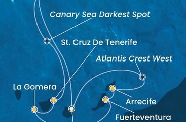 Španělsko, Madeira, La Gomera (Kanárské ostrovy) z Las Palmas na lodi Costa Fortuna