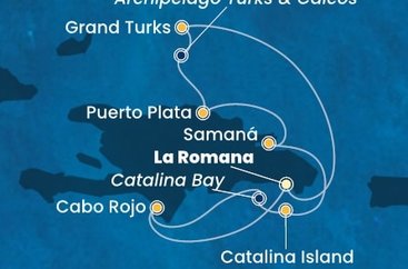 Dominikánská republika, Zámořské území Velké Británie z La Romany na lodi Costa Pacifica