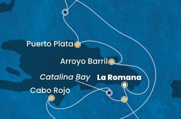 Dominikánská republika, Zámořské území Velké Británie z La Romany na lodi Costa Fascinosa