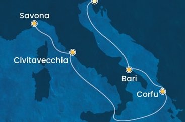 Itálie, Řecko na lodi Costa Deliziosa