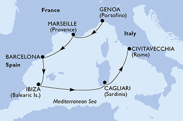 Itálie, Francie, Španělsko z Janova na lodi MSC Orchestra Itálie, Francie, Španělsko z Janova na lodi MSC Orchestra