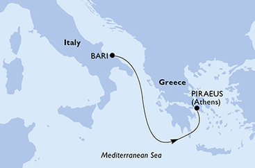 Itálie, Řecko z Bari na lodi MSC Orchestra