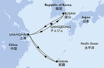 Čína, Japonsko, Jižní Korea ze Šanghaje na lodi MSC Bellissima
