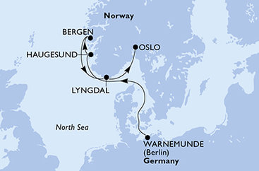 Německo, Norsko z Warnemünde na lodi MSC Magnifica