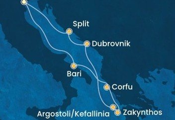 Přes Jadran do Řecka na Costa Deliziosa