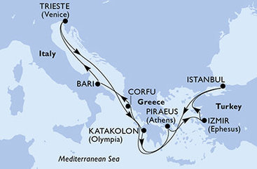 Po Jaderském moři do Istanbulu na MSC Fantasia